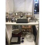 A mixed quantity of silver plate