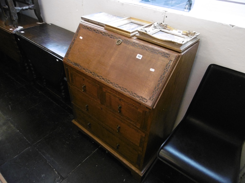 An oak bureau - Image 2 of 6