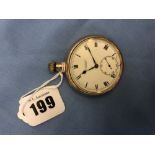 A JW Benson 9ct gold open face stem wind gentleman's pocket watch