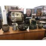 Five items of stoneware pottery