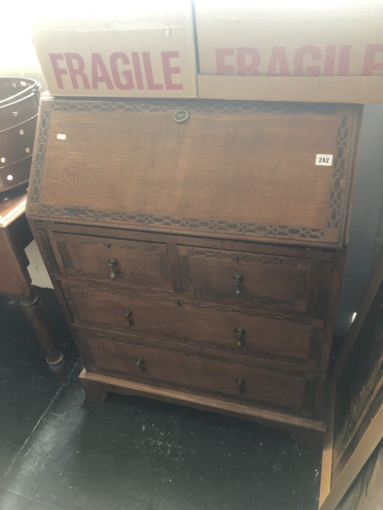 An oak bureau - Image 6 of 6