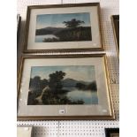A pair of framed oil paintings,
