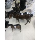 Two Beswick horses