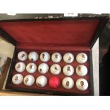 A boxed collection of novelty golf balls