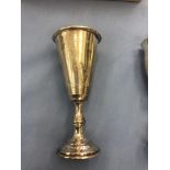 A silver kiddush cup