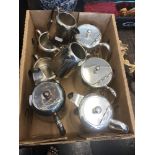 Two silver plated hotel ware tea sets