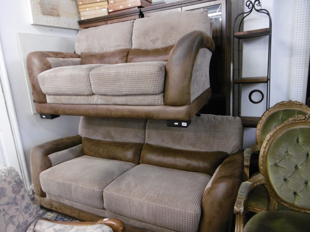 A two and three seater seater leather sofas - Image 2 of 10