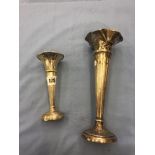 Two hallmarked silver posy vases