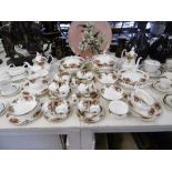 A Royal Albert old country rose tea dinner and coffee service,