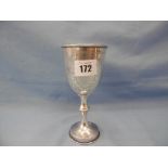 A hallmarked silver goblet A/F 373 grams