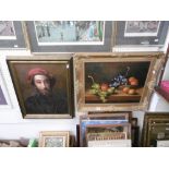 Two framed oil paintings,