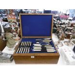 A substantial part canteen of silver plated kings pattern cutlery