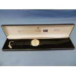 A gents ex shop stock Verity wrist watch 9ct gold cased