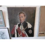 An unframed oil on canvas "Study portrait of His Majesty King George VI" artist Sir Gerald Kelly