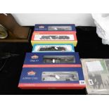 Five assorted 00 gauge trains, X 3 Bachman LMS Nelson,