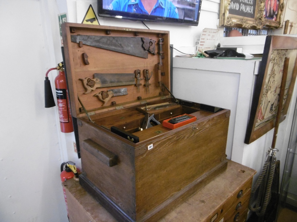 A cabinet makers tool chest and tools