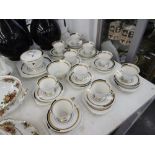 An art deco Shelly Eve "Vogue" part tea set consisting of ten trios, tea pot, sugar bowl,