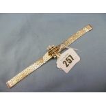 A vintage 1970s Buche Girod ladies 9ct gold mechanical bracelet watch weight 32 grams