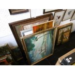 A quantity of assorted paintings etc