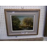 A gilt framed oil on board country scene