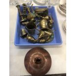 A collection of brass ware