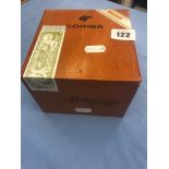 An unopened box of twenty Cohiba Robustos cigars