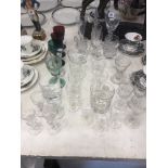 An assortment of glassware,