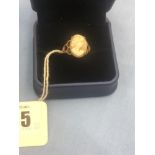 A 9ct yellow gold cameo set ring size N