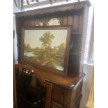 AN OAK DRESSER (CIRCA 1920) STAMPED MAPLES ON BACK, 152X190CM APPROX.