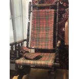 A carved oak Scottish rocking chair A/F