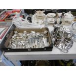 A quantity of silver plate, cutlery etc.