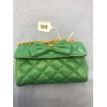 A Louis Feraud green leather small shoulder bag