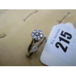 An 18ct yellow gold diamond solitaire ring size S