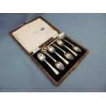 A set of six hm silver spoons and others