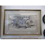 A gilt framed pastel,