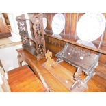 A small oak bookcase and two bookrack's