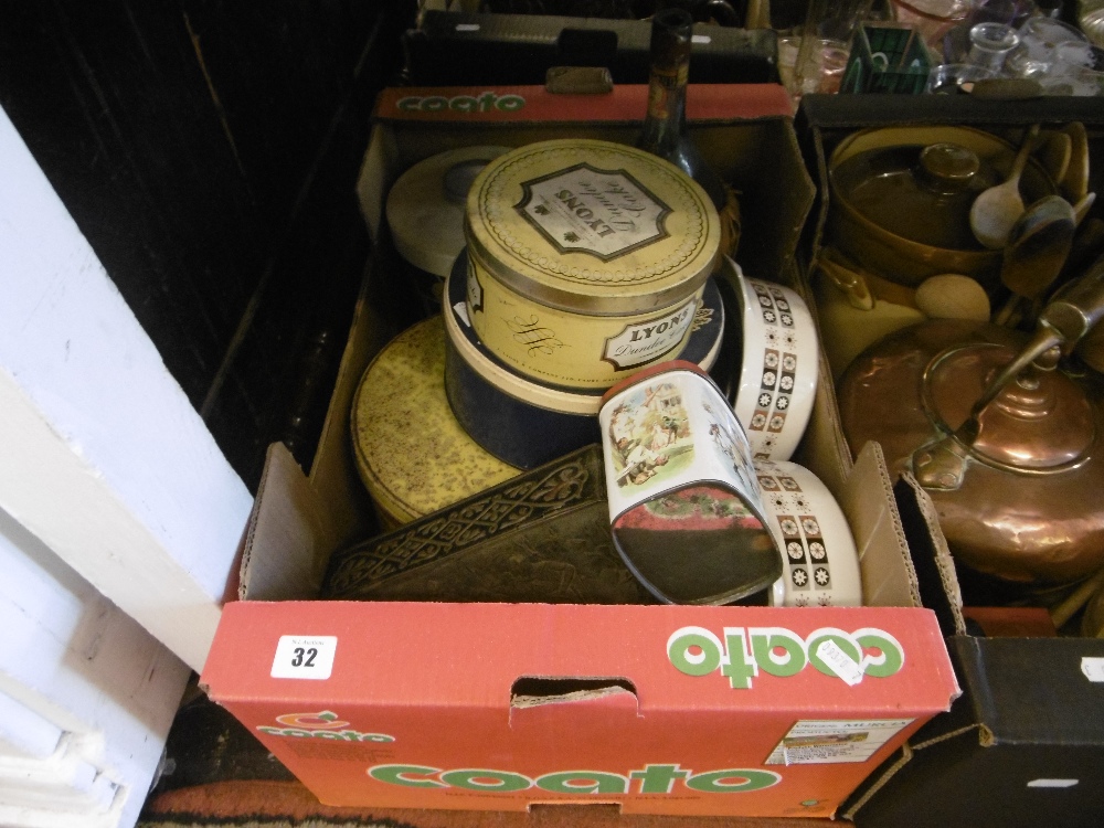 A quantity of odds, inc. metal tins, chinaware etc. - Image 2 of 2