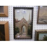 A watercolour of Erpingham Gate Norwich Cathedral signed