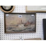 A 19th century watercolour stormy sea with lifeboat