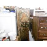 A Victorian decoupage four fold screen