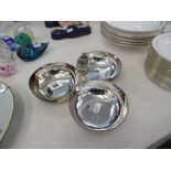 A Christofle silver plated three division dish