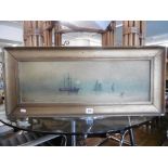 A framed oil on board sailing ships signed