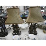 A pair of figural lamps