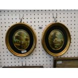 A pair of gilt framed miniatures
