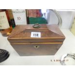 A Georgian mahogany tea caddy