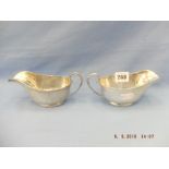 A pair of hallmarked silver sauce boats weight 250 grams