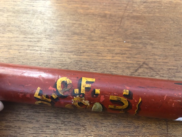 A 19th century turned wood truncheon painted with "A.E.O" of "O.F.K. - Image 5 of 6