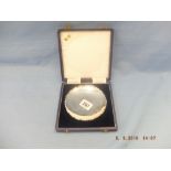 A boxed hallmarked silver dish weight 97 grams