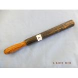 A Victorian turned wood truncheon, painted with "V.