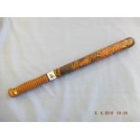 An early Victorian polychrome painted and parcel gilt truncheon for Henry Elmes.